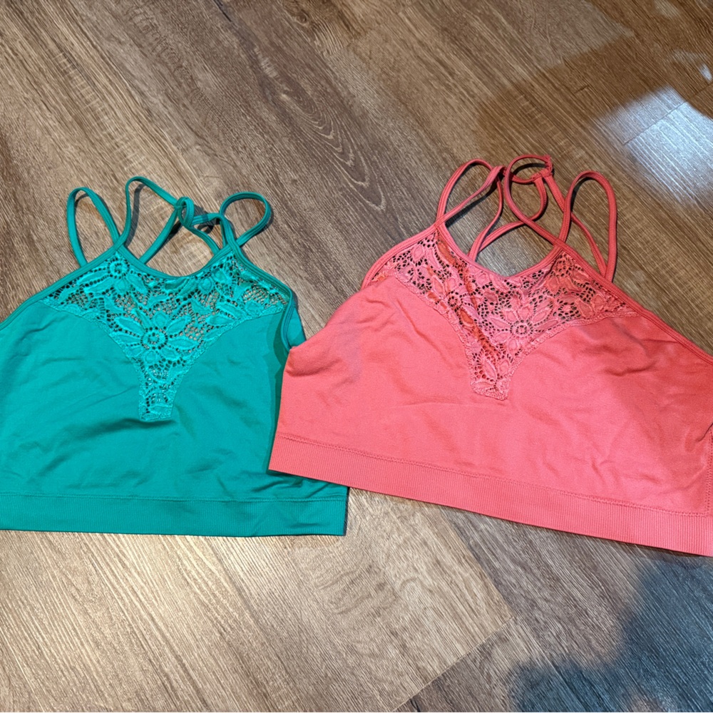 2 lace unlined bralets by Zenana Outfitters 1x/2x‎